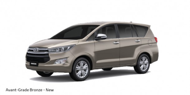 Toyota Innova Crysta Colors: Red, Bronze, White, Grey, Silver, Super ...