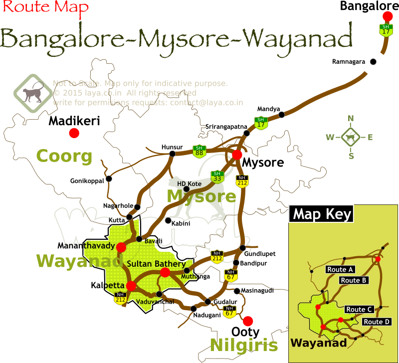 bangalore-mysore-wayanad-route-map