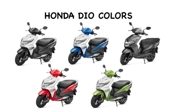 Honda Dio Colors: Red, Blue, Black, Grey, Green - GaadiKey