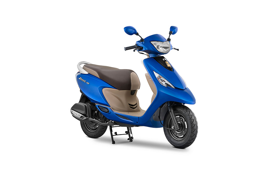 2017 Tvs Scooty Zest 110 New Matte Colors Added Blue Red Yellow