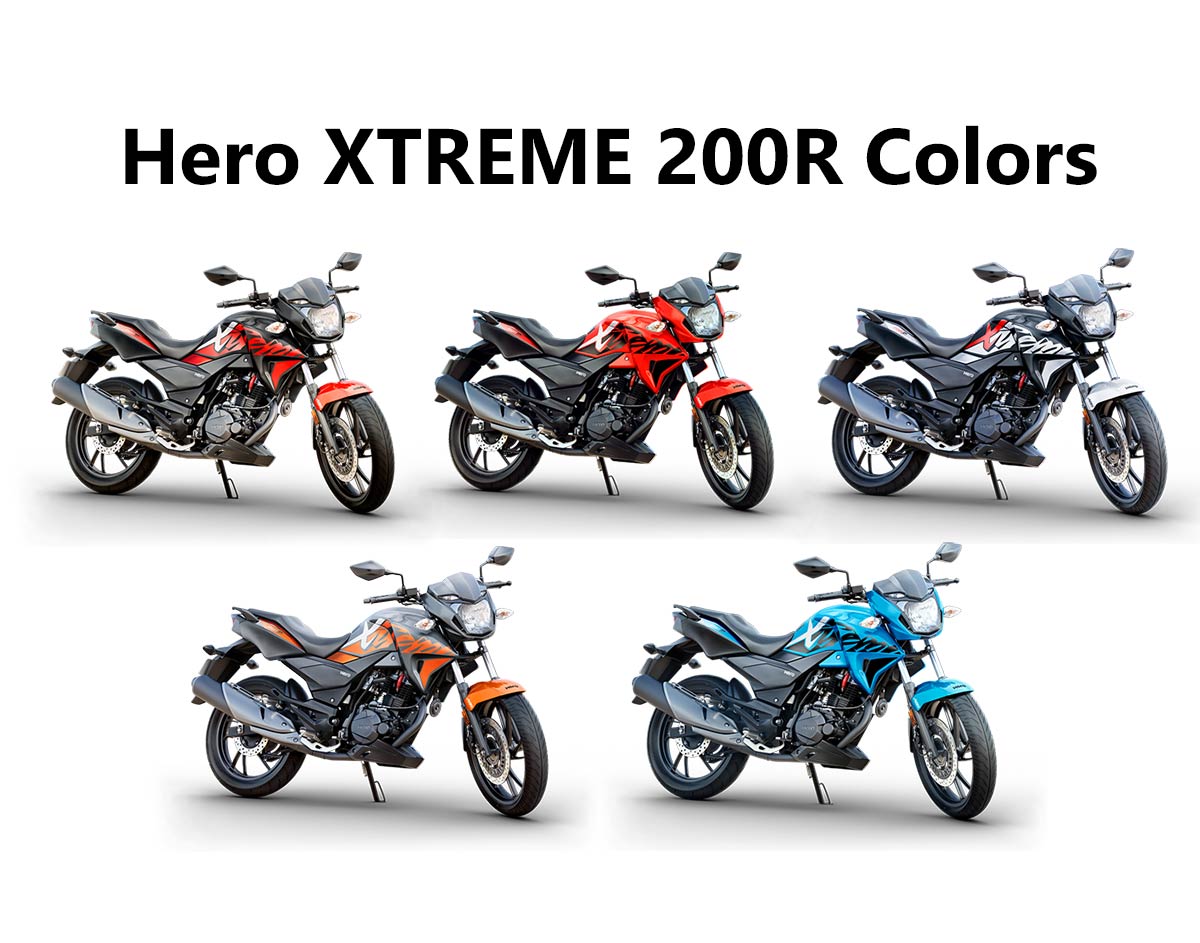 Hero Xtreme 200r Colors Black Blue Orange Sports Red Red