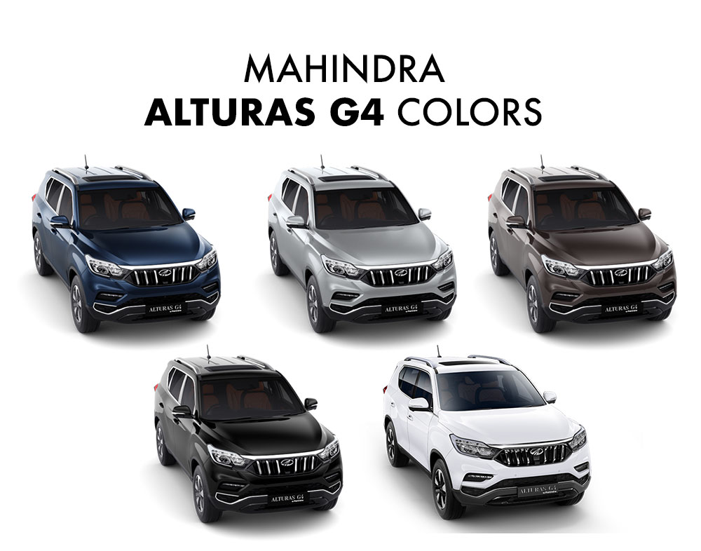 Mahindra Alturas G4 All Colors - Mahindra Alturas All Color Options