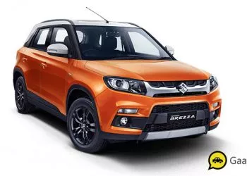 2019 Maruti Vitara Brezza Orange and White Dual Tone Color