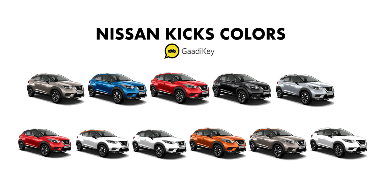  Nissan Kicks Colors (nuevo modelo SUV India) - 11 colores - GaadiKey