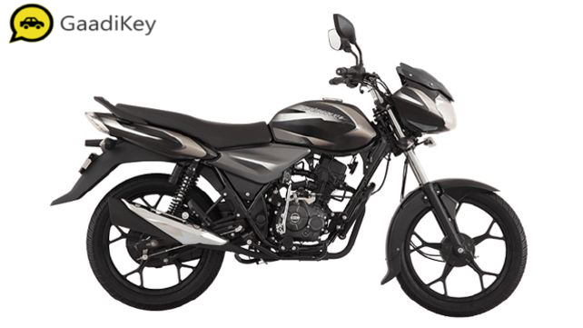 2019 Bajaj Discover 110 in Black with Grey Decals color