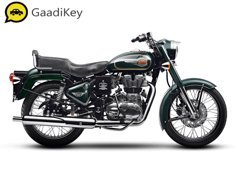2019 Royal Enfield Bullet 500 ABS in Forest Green color.