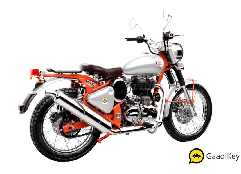 Red Color Royal Enfield Bullet Trials 350 Photo. 2019 Bullet 350 Trials Red 