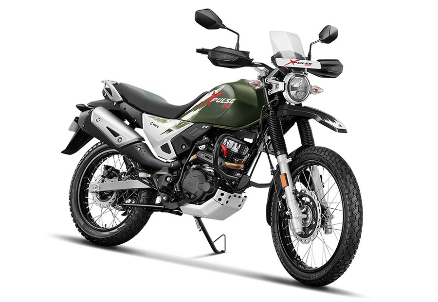 Hero XPulse 200 Green Color option. New Hero XPulse 200 Motorcycle in Matte Green color option 