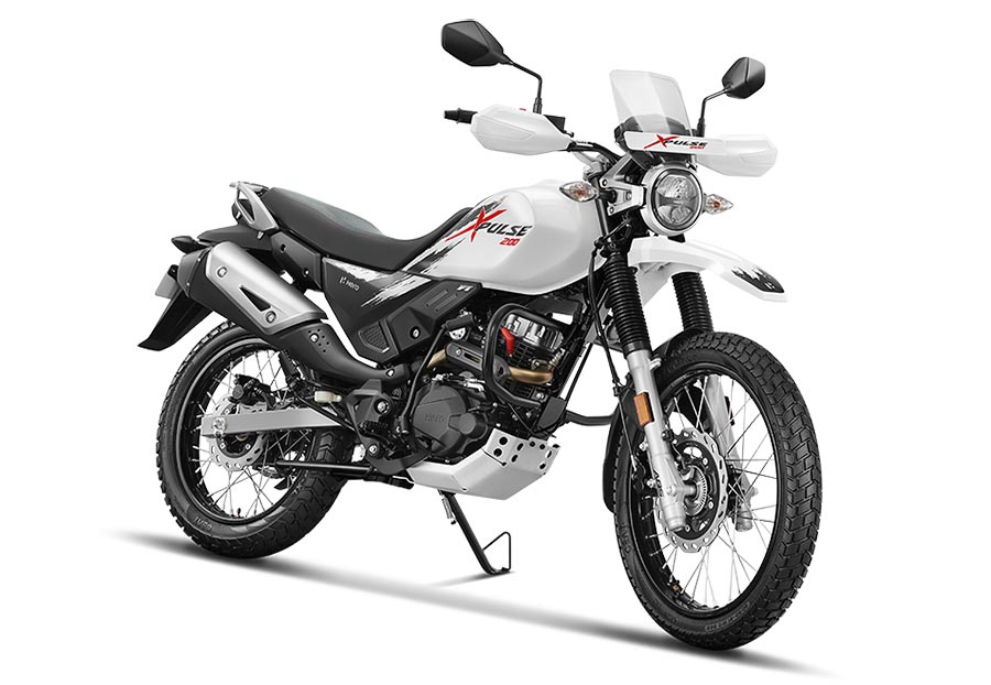 Hero XPulse 200 White Color. New 200cc Hero XPulse 200 motorcycle in White Color option