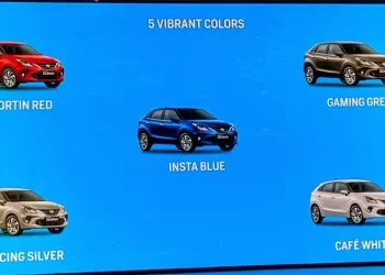 Toyota Glanza Colors: Red, Grey, Blue, Silver, White