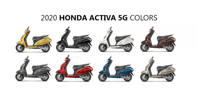 Activa 5G 2020 Model Colors - New 2020 Honda Activa 5G Colours - All Colors and photos