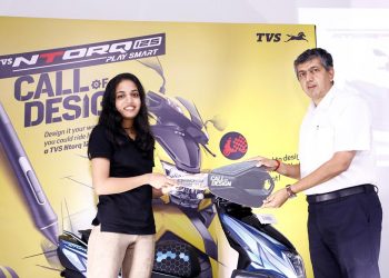 TVS Call of Design contest Winner rides home the NTORQ 125 scooter