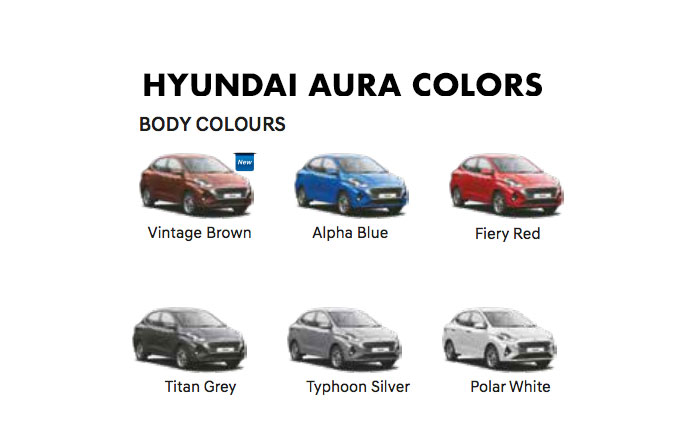 Aura all colors - hyundai aura 2020 colors 