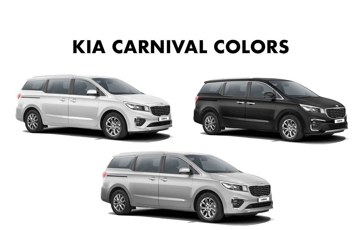 Kia Carnival Colors White Silver Black Gaadikey