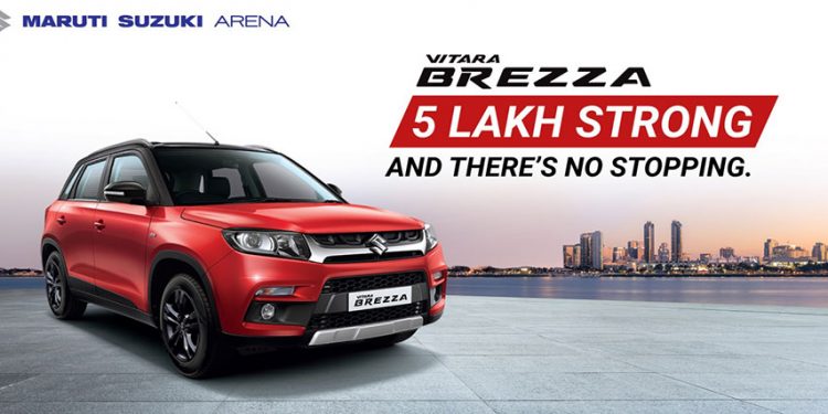 Maruti Vitara Brezza Sales 5 Lakh units - 47 months since launch