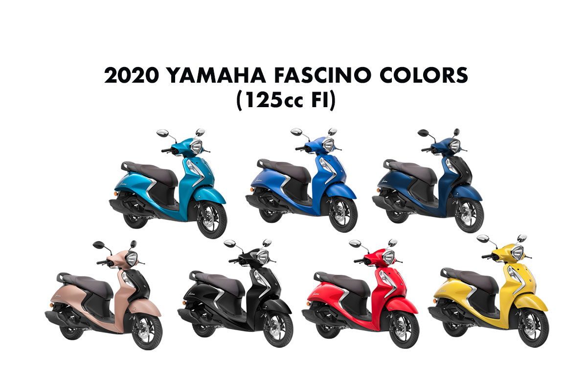 2020 Yamaha Fascino Colors 125cc Fi Red Yellow Blue Black