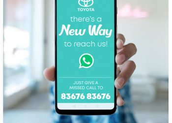 Toyota Official Whatsapp Service available on +914071781588