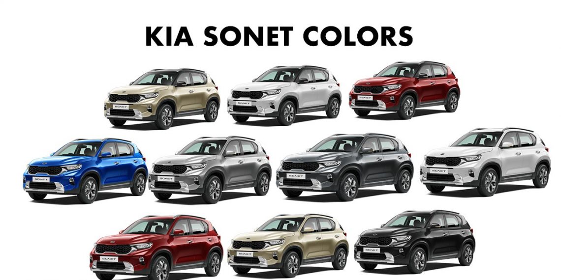 Kia Sonet Colors: Gold, Red, Blue, Silver, Grey, Black, White - GaadiKey