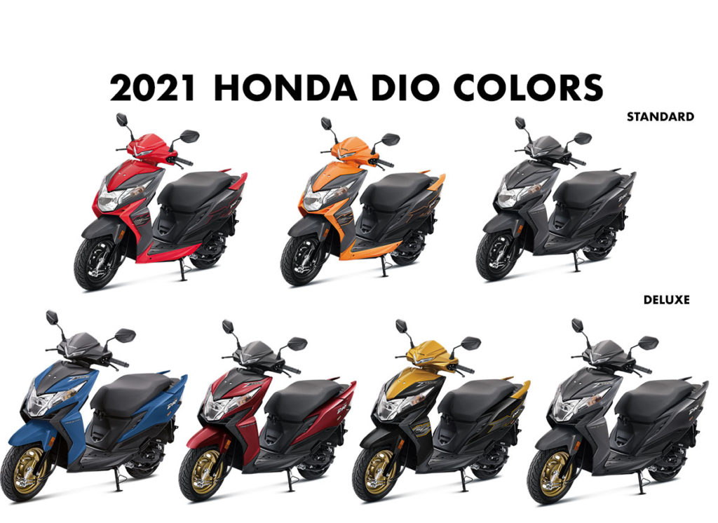  Honda Dio Colores Rojo, Azul, Naranja, Amarillo, Gris