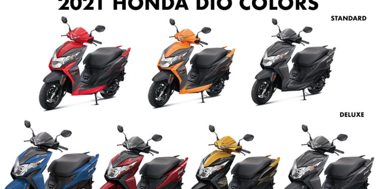 2021 Honda Dio Colors Standard and Deluxe Options