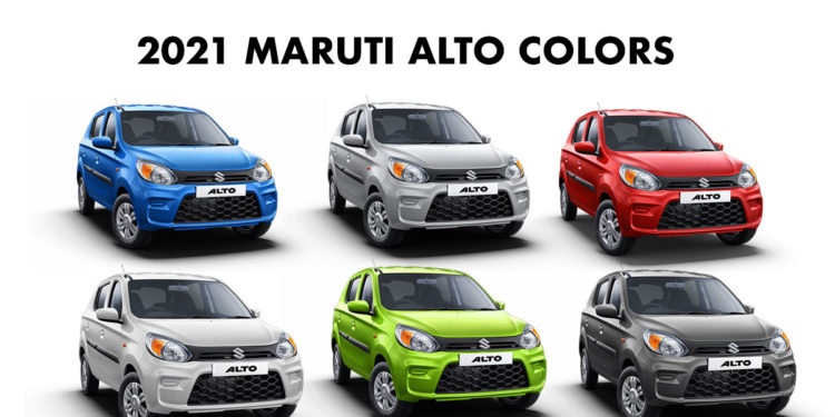 All New 2021 Model Alto colors