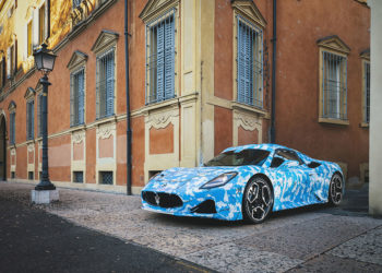 Maserati MC20 prototype beneath the Modena skies