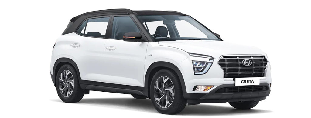 2022 Hyundai Creta White Dual tone Color (Polar White with Phantom Black Roof)