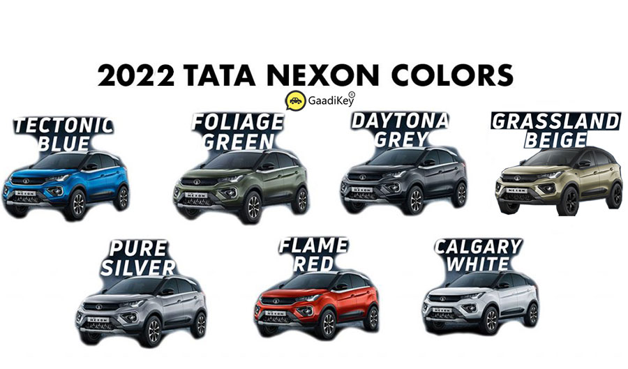 2022 Tata Nexon Colors- Nexon 2022 Color options All