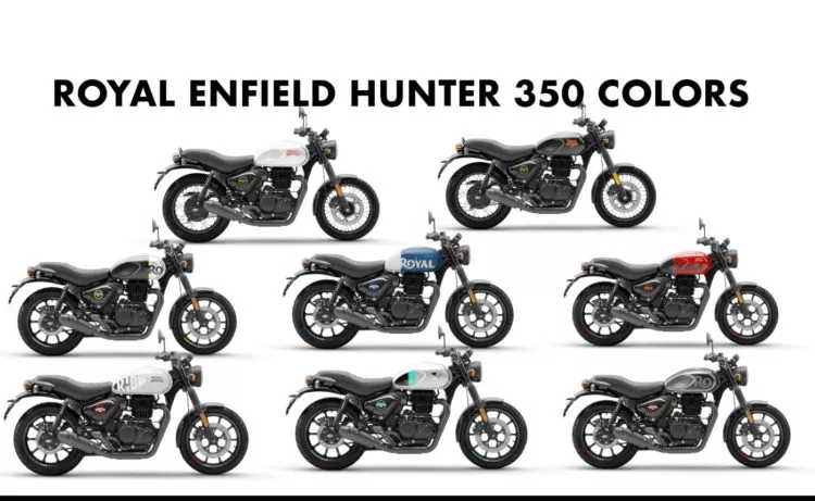 Royal Enfield Hunter 350 Colors: Blue, Red, Black (8+ Colors)