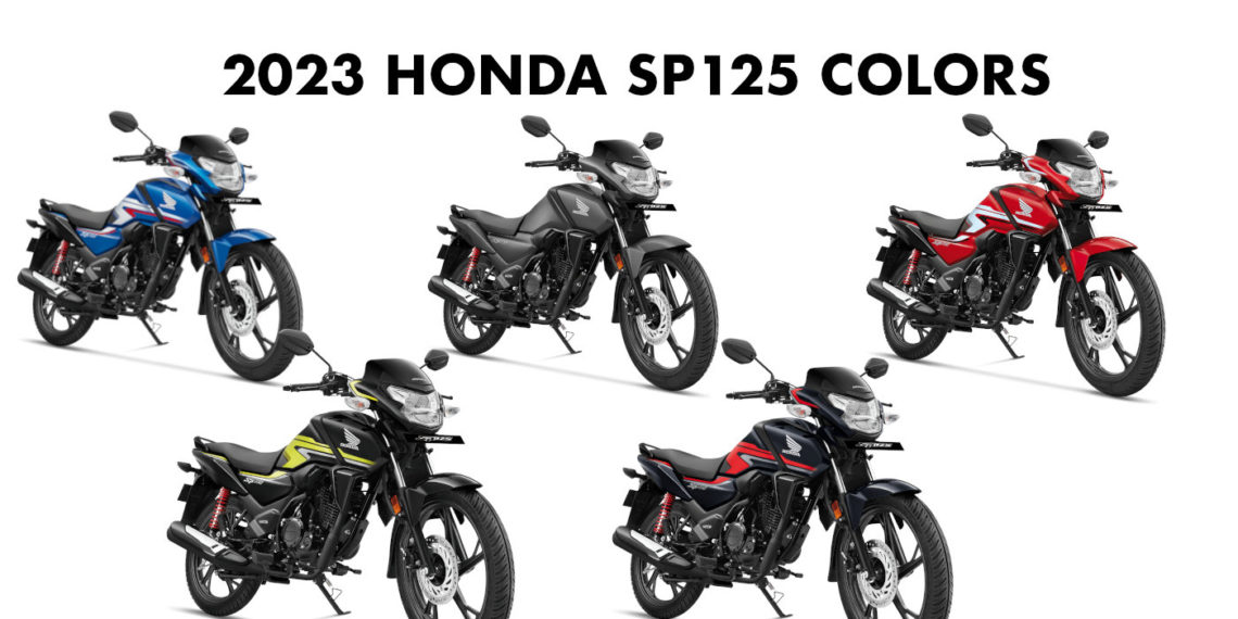 2023 Honda SP125 Colors Blue Grey Red Green Black GaadiKey