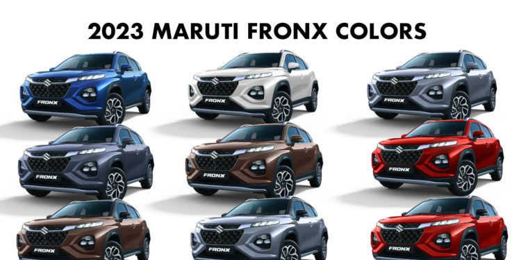 All New Maruti FRONX Colors - All Colors New Maruti FRONX SUV