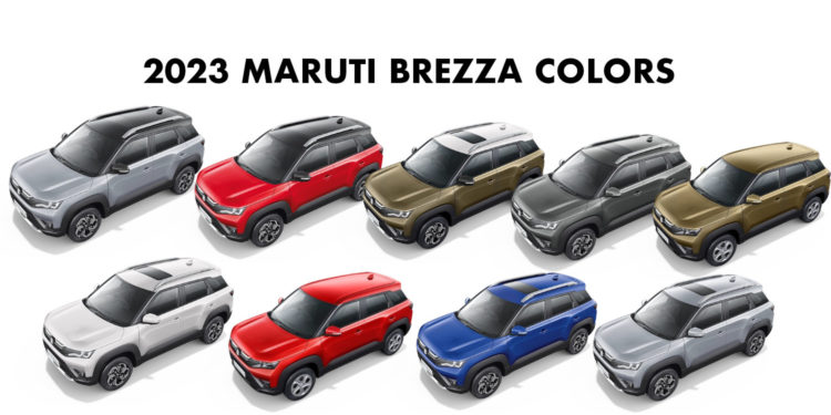 2023 Brezza from Maruti Suzuki New Maruti Brezza 2023 model colors all colors
