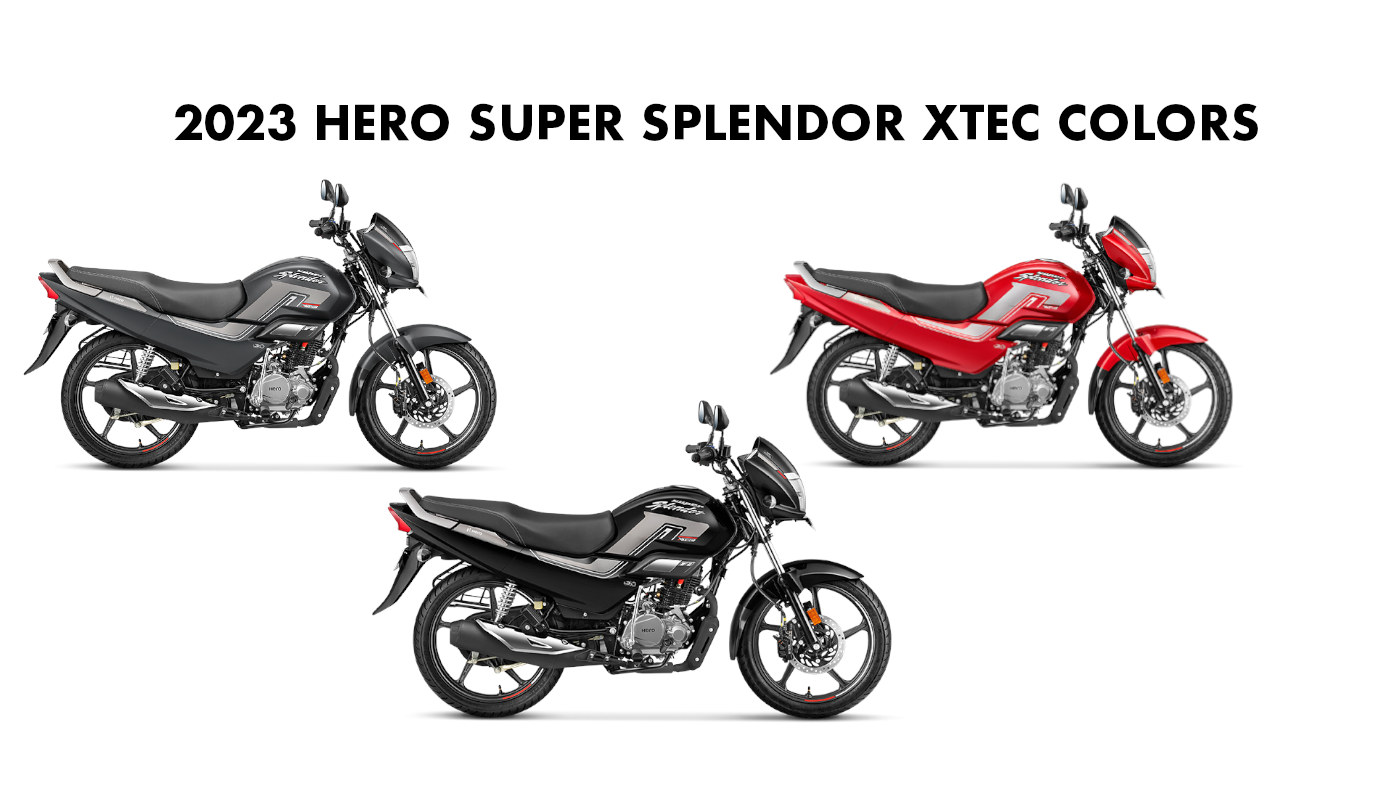 2023 Hero Super Splendor Colors Black Red Grey XTEC 125 GaadiKey