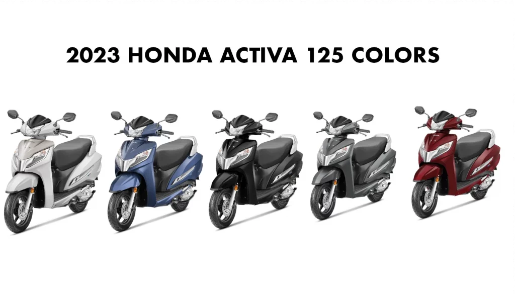  Honda Activa Colores Rojo, Gris, Negro, Azul, Blanco