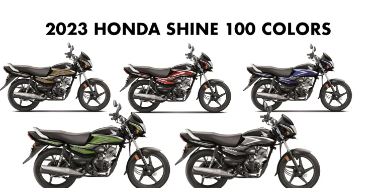 2023 Honda Shine 100 Colors - All Colors New Honda Shine 100 motorcycle