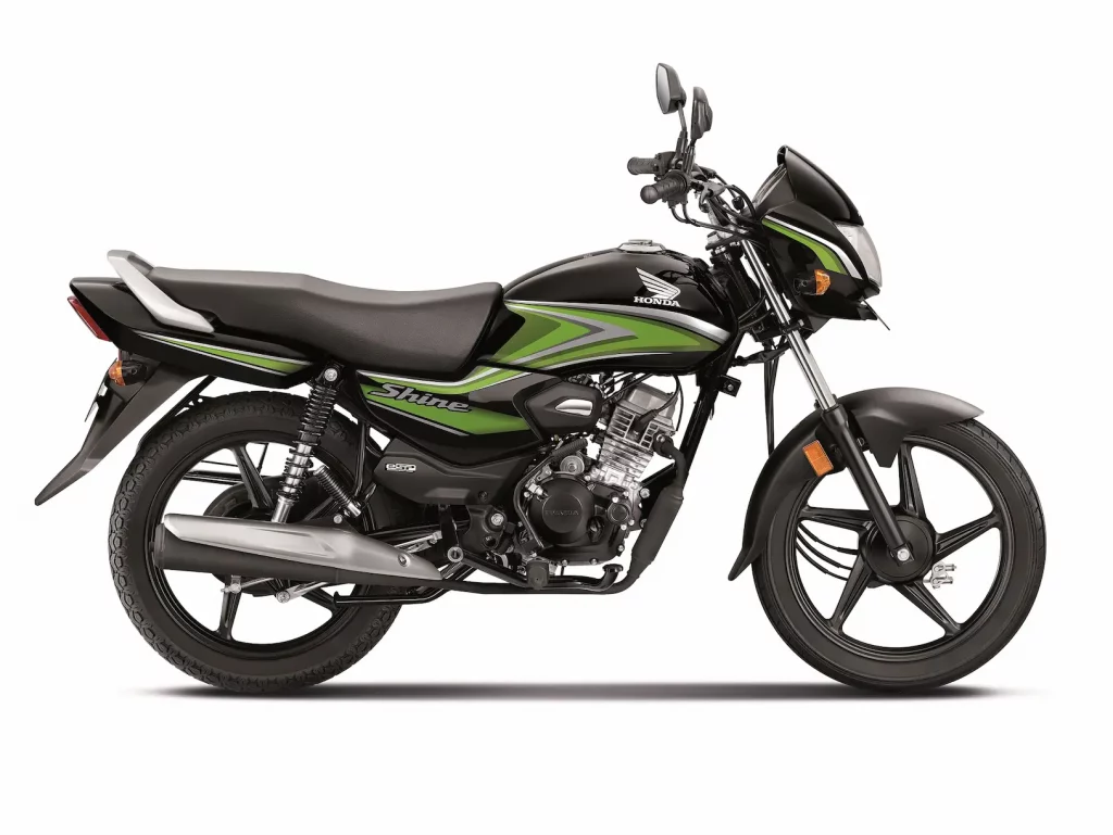 2023 Honda Shine 100 Green Color (Black with Green Stripes)   