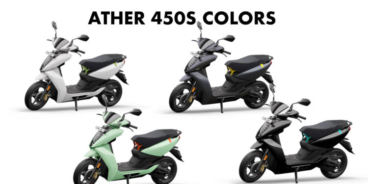 2024 Ather 450S Colors All Color options of new Ather 450S Electric scooter