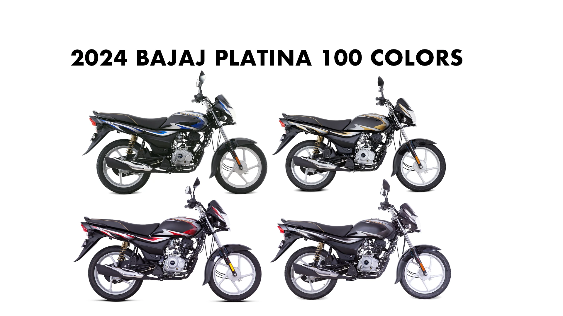 2024 Bajaj Platina 100 Colors Blue Gold Silver Black GaadiKey