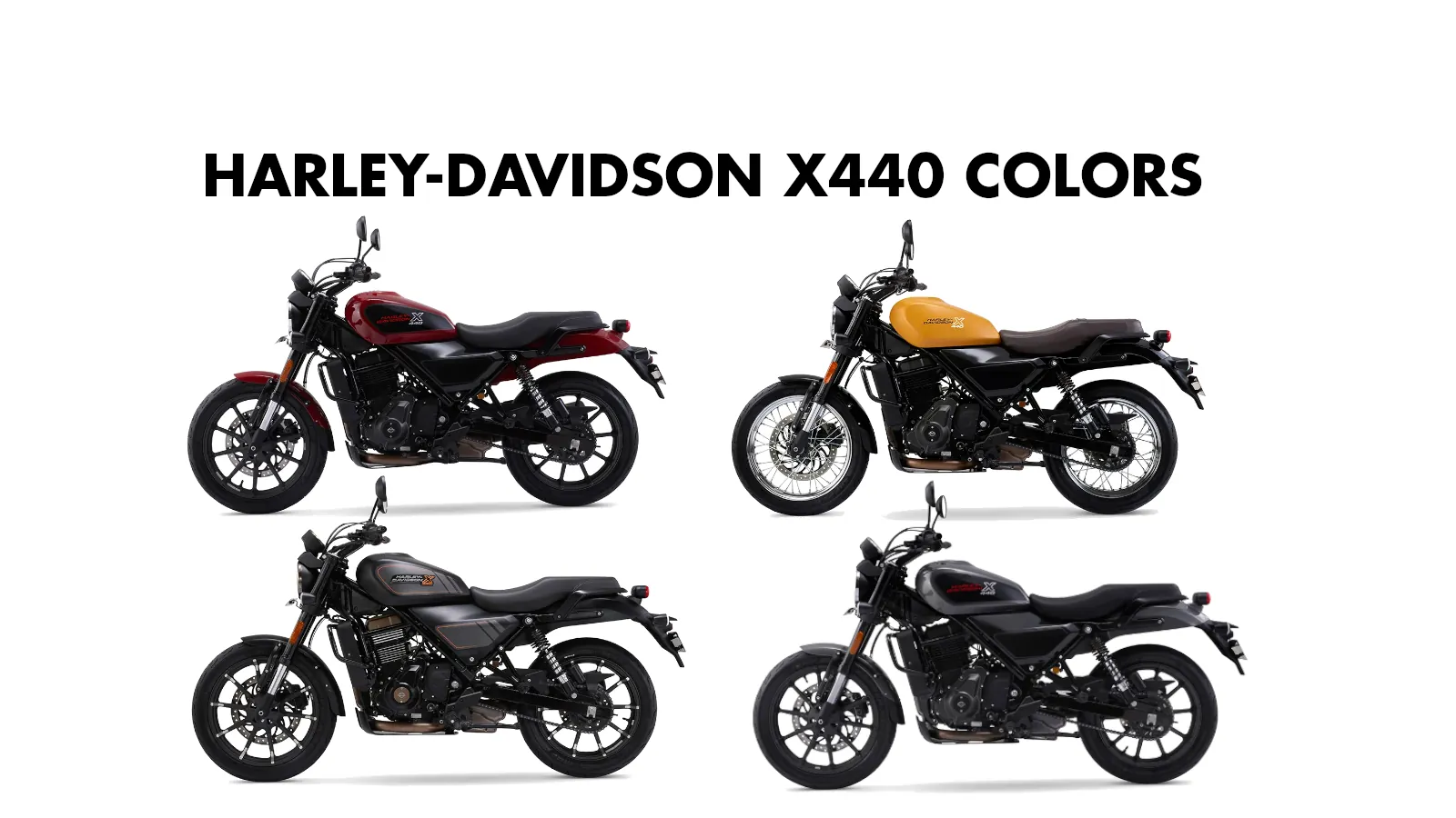 2024 HarleyDavidson X440 Colors Mustard, Black, Red, Silver GaadiKey