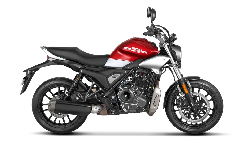 2024 Hero Mavrick 440 motorcycle in  Red Color option (Fearless Red)
