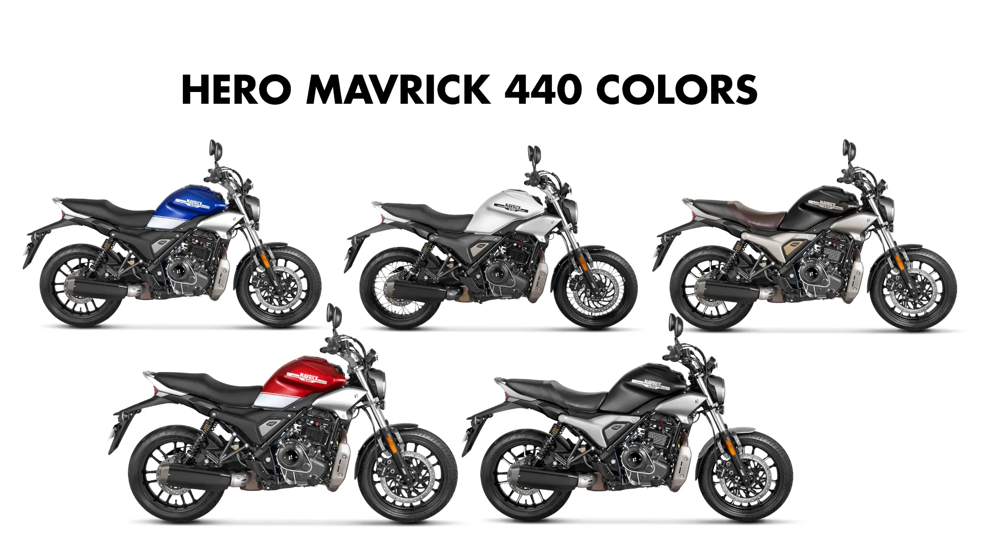 2024 Hero Mavrick 440 Colors Red, Blue, White, Black GaadiKey