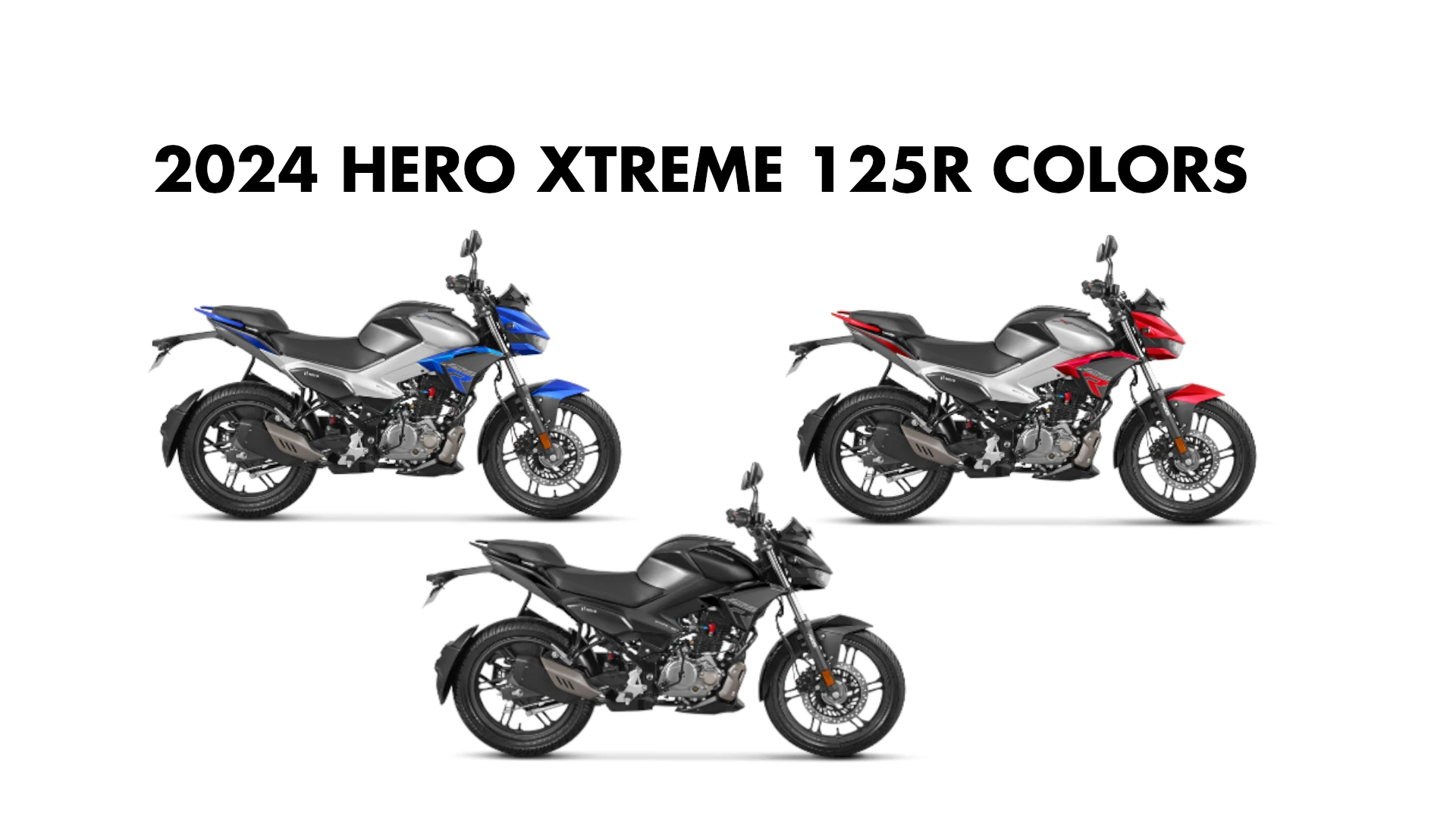 2024 Hero Xtreme 125R Colors: Blue, Red and Black - GaadiKey