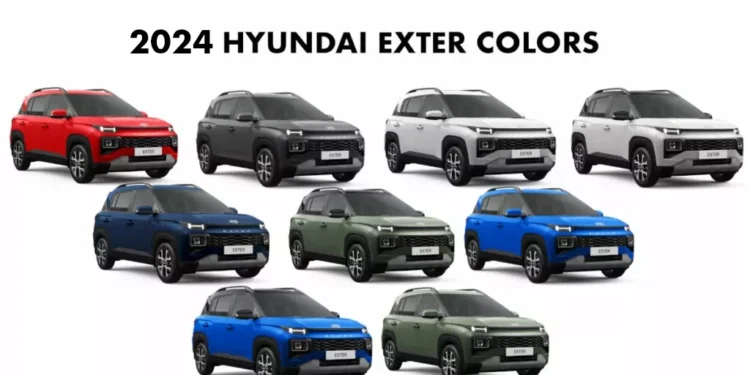 Hyundai Exter 2024 Model - New 2024 Hyundai Exter Colors