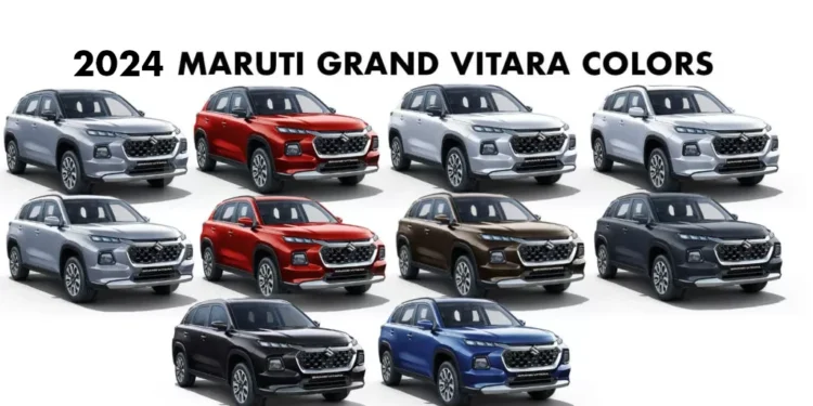 2024 Maruti Grand Vitara Colors - All New Grand Vitara 2024 model colors All Color options New 2024 Maruti Grand Vitara Colors