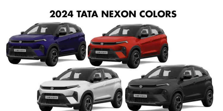 All Tata Nexon 2024 Model Colors - New 2024 Nexon Color options