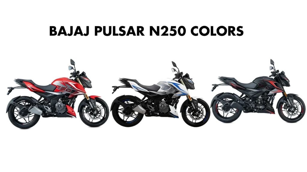 2024 Bajaj Pulsar N250 Colors: Red, White, Black - GaadiKey