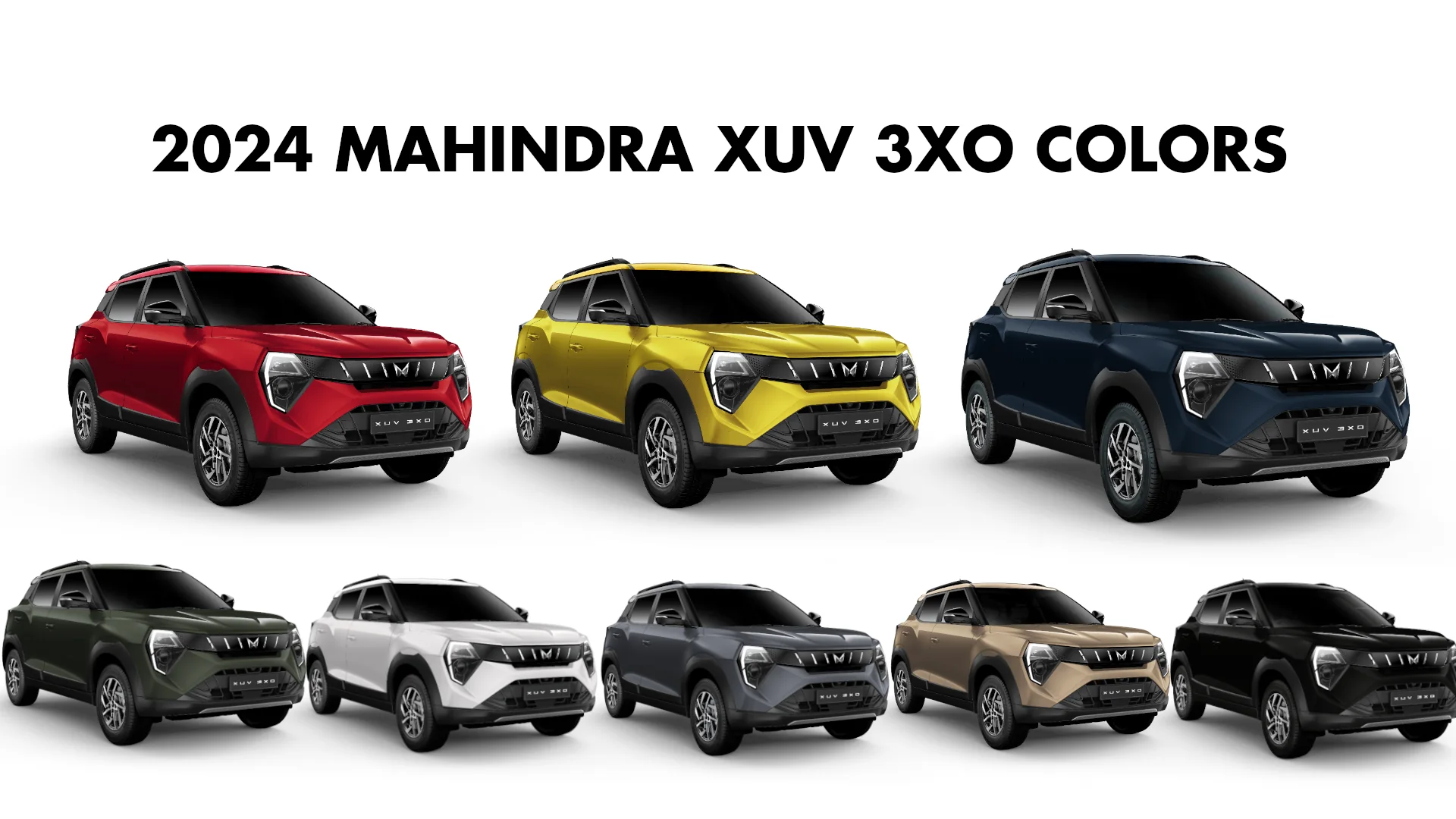 2024 Mahindra XUV 3XO Colors: White, Red, Yellow, Grey - GaadiKey