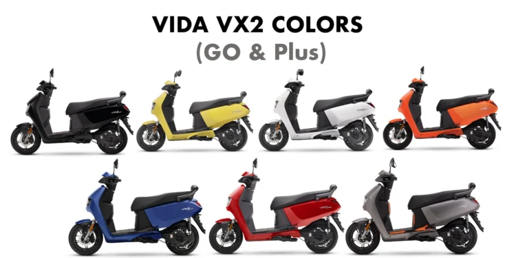 VIDA VX2 Colors All New VX2 Electric Scooter from Hero Colors