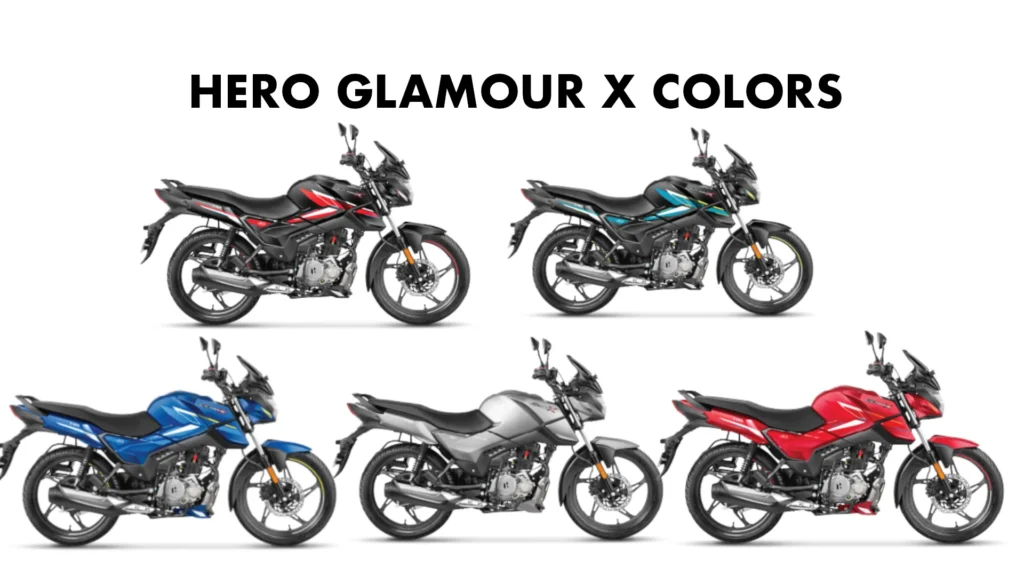 All new 2025 Hero Glamour X 125cc motorcycle all colors - New Hero Glamour X All Colors