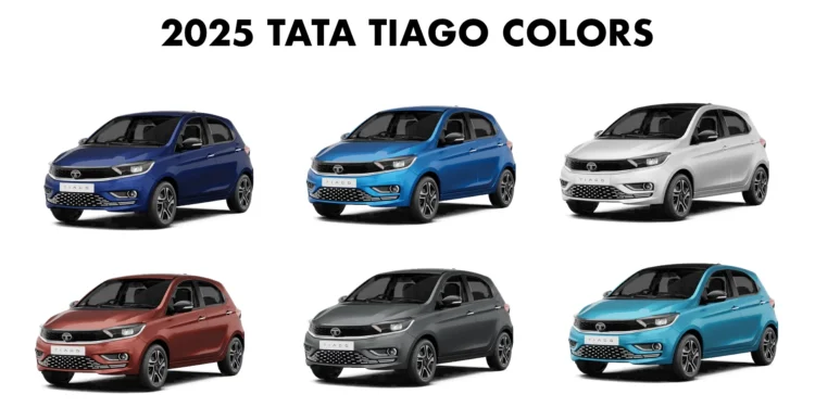 Tata Tiago 2025 model All Colors - New 2025 Tiago Color options